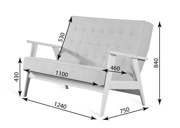 Прямой диван Ретро, двухместный (венге / RS 29 - бирюзовый) в Нальчике - изображение 4