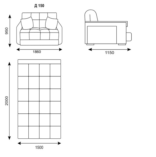 Прямой диван Турин 150 (НПБ) в Нальчике - изображение 6