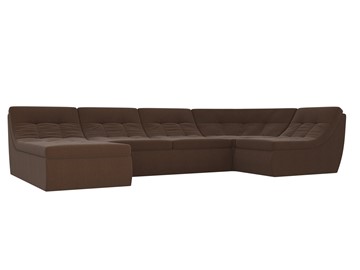 Модульный П-образный диван Холидей, Коричневый (рогожка) в Нальчике