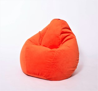 Кресло-мешок Груша большое, велюр однотон, оранжевое в Нальчике