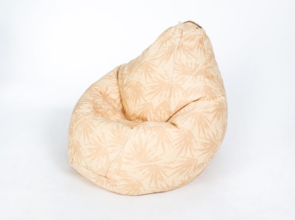 Кресло-мешок Груша большое, жаккард, бежевые листья в Нальчике - изображение