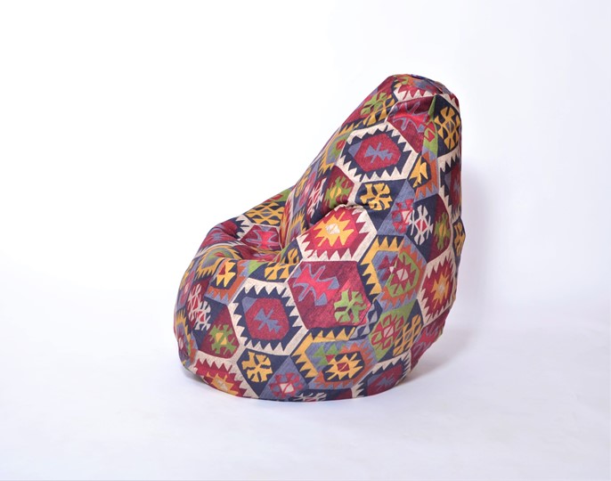 Кресло-мешок Груша малое, велюр принт, мехико графит в Нальчике - изображение 1