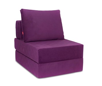 Бескаркасное кресло-кровать Окта, велюр фиолетовый в Нальчике