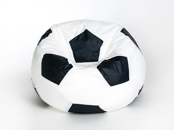Кресло-мешок Мяч малый, бело-черный в Нальчике - изображение
