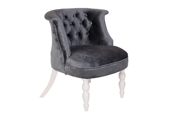 Кресло Бархат (серый бархат/белая эмаль) в Нальчике - изображение