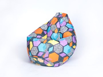 Кресло-мешок Груша малое, велюр принт, геометрия в Нальчике