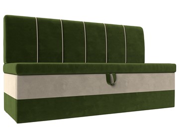 Прямой кухонный диван Энигма, Зеленый/Бежевый (Микровельвет) в Нальчике