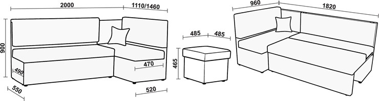Угловой кухонный диван Нео КМ 3 с механизмом 2000*1110 в Нальчике - изображение 20
