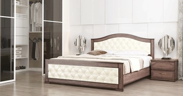 Кровать 2-спальная Стиль 3, 160х200, кожзам, с основанием в Нальчике