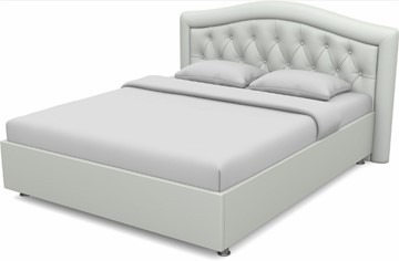 Кровать полутороспальная Луиза 1400 с основанием (Nitro White) в Нальчике
