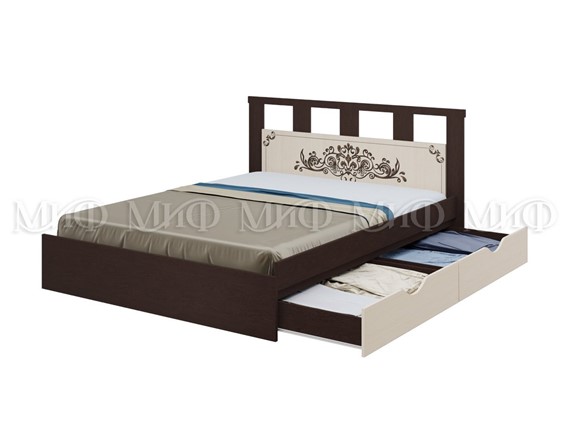 Кровать 2-х спальная Жасмин 1600 с ящиками в Нальчике - изображение