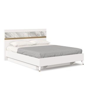 Спальная кровать 1600 Айла ЛД 688.110.000 с подъемным механизмом, Белый/Статуарио, исполнение 1 в Нальчике