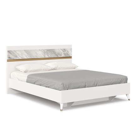 Кровать в спальню 1600 Айла ЛД 688.120.000 с основанием, Белый/Статуарио, исполнение 1 в Нальчике - изображение