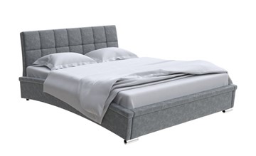 Кровать 2-спальная Corso-1L 200x200, Велюр (Gratta 4 Серый космос) в Нальчике