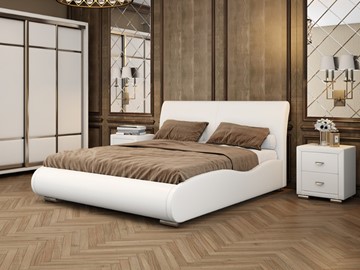 Кровать 2-х спальная Corso-8 Lite 160х200, Экокожа (Белый) в Нальчике