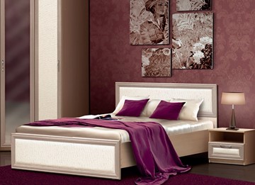 Кровать Камелия, 1600, шимо светлый/белый кожзам в Нальчике