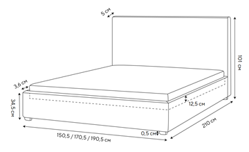 Спальная кровать Mono 140х200, Велюр (Monopoly Миндаль (111)) в Нальчике - предосмотр 1