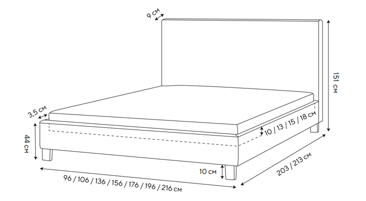 Кровать Rhomby 160х200, Рогожка (Тетра Бежевый) в Нальчике - изображение 1