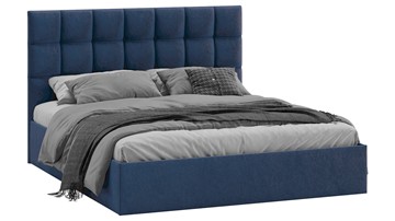 2-спальная кровать с подъемным механизмом Эмбер (Микровелюр Wellmart Blue) в Нальчике
