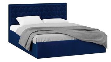 Двуспальная кровать с подъемным механизмом Порто (Велюр Confetti Blue) без заглушины в Нальчике