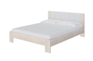 Кровать в спальню Soft 1, 160х200, ЛДСП Дуб Шамони+экокожа (Дуб Шамони с белым) в Нальчике