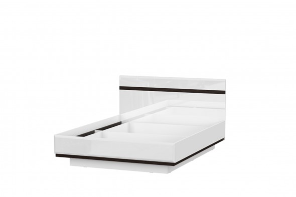 Кровать Соло универсальная 1,6х2,0, белый/белый глянец/венге в Нальчике - изображение