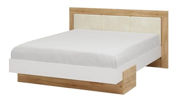 Спальная кровать Тоскана 1600 (Дуб крафт золотой/Белый поры глубокие) с основанием в Нальчике