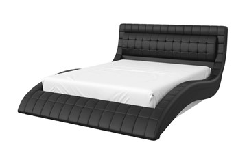 Кровать в спальню Виргиния 160х200 (кожзам черный) с основанием в Нальчике