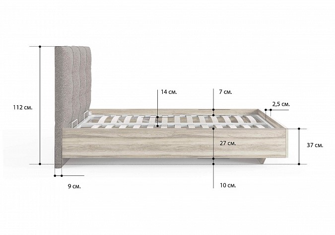 Кровать Victoria (ясень ориноко) 180х200 с основанием в Нальчике - изображение 3