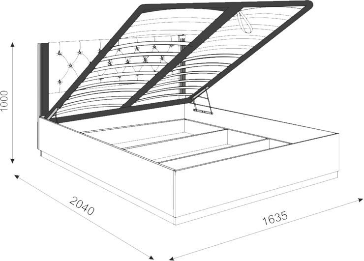 Кровать с подъемным механизмом Тиффани М25 в Нальчике - изображение 2
