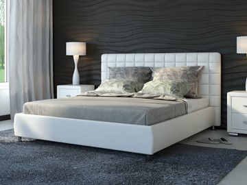 Кровать спальная Corso-3 160х200, Экокожа (Белый) в Нальчике - предосмотр