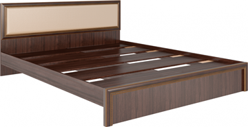 Кровать спальная Беатрис М09 с мягким изголовьем (Орех Гепланкт) в Нальчике