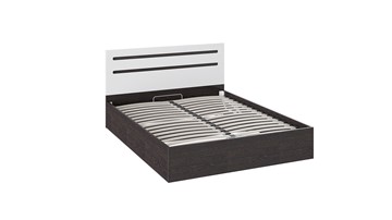 Двуспальная кровать с подъемным механизмом Фьюжн ТД-260.01.04 (Белый глянец, Венге Линум) в Нальчике