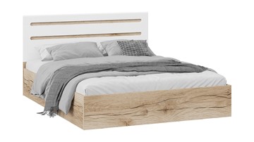 Двуспальная кровать с подъемным механизмом Фьюжн ТД-260.01.04 (Дуб Делано, Белый глянец) в Нальчике
