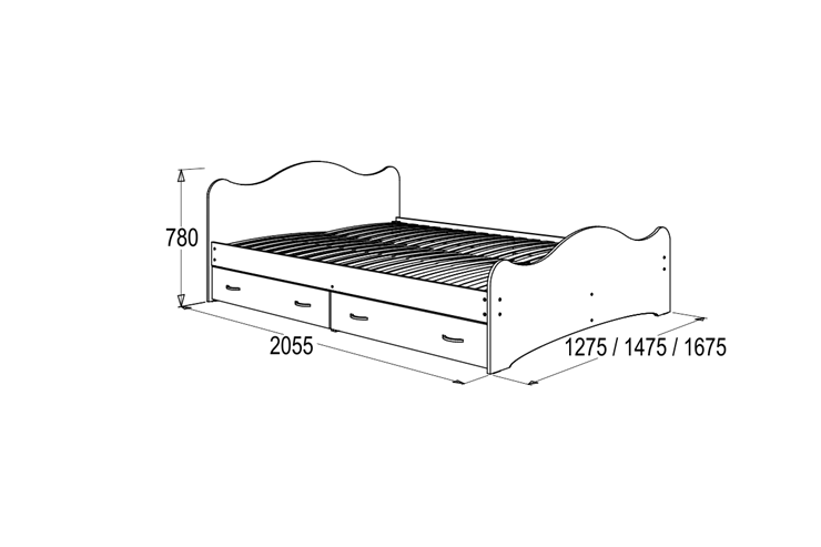 Кровать 6 с ящиками, 80х200 Венге с основанием в Нальчике - изображение 1