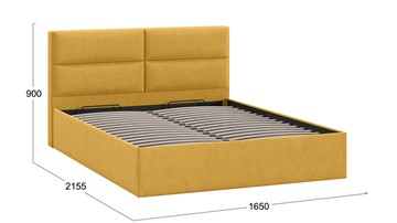 Кровать с механизмом 2-спальная Глосс Тип 1 (Микровелюр Wellmart Yellow) в Нальчике - предосмотр 1