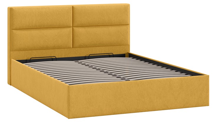 Кровать с механизмом 2-спальная Глосс Тип 1 (Микровелюр Wellmart Yellow) в Нальчике - изображение 2