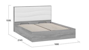 Кровать с механизмом 2-спальная Миранда тип 1 (Дуб Гамильтон/Белый глянец) в Нальчике - предосмотр 1