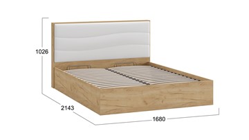 Кровать с механизмом двуспальная Миранда тип 1 (Дуб крафт золотой/Белый глянец) в Нальчике - предосмотр 1