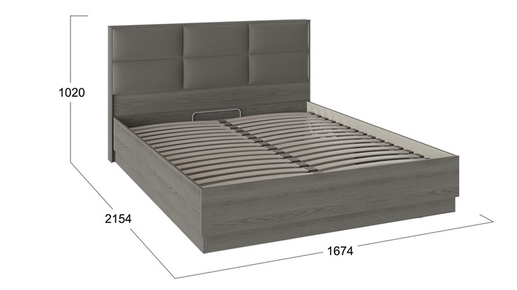 Кровать с подъемным механизмом с мягким изголовьем Либерти, Хадсон/Ткань Грей СМ-297.01.002 в Нальчике - изображение 2