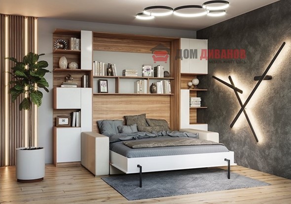 Кровать-шкаф с диваном Дина, 1400х2000 в Нальчике - изображение