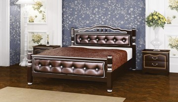 Кровать в спальню Карина-11 (Орех Темный, обивка бриллиант) 160х200 в Нальчике