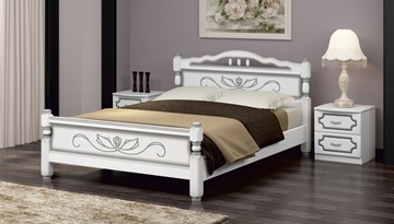 Кровать полутороспальная Карина-5 (Белый Жемчуг) 140х200 в Нальчике