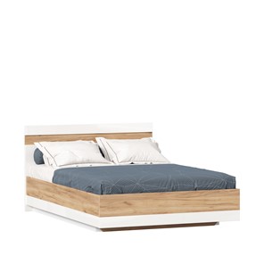 Кровать спальная Фиджи 1400 с подъемным механизмом ЛД 659.081, Дуб золотой/Белый в Нальчике