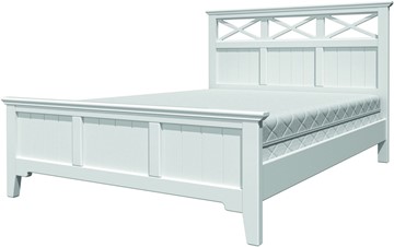 Кровать полутороспальная Грация-5 с белым карнизом (Белый Античный) 140х200 в Нальчике