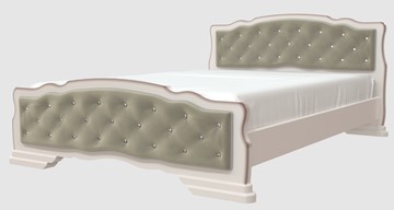 Спальная кровать Карина-10 (Дуб Молочный, светлая обивка) 140х200 в Нальчике