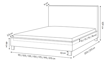 Кровать Lino 140х200, Велюр (Monopoly Прованский синий (792)) в Нальчике - предосмотр 1