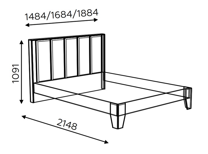 Кровать полуторная Моника 1,4 с ортопедическим основанием в Нальчике - изображение 2