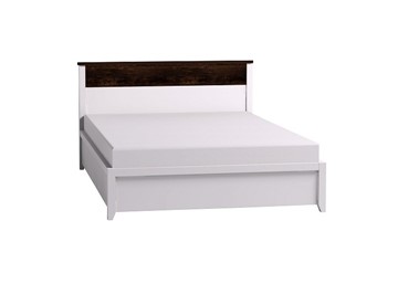 Кровать полутороспальная Норвуд 33 с гибкими ламелями металл, Белый-Орех шоколадный в Нальчике