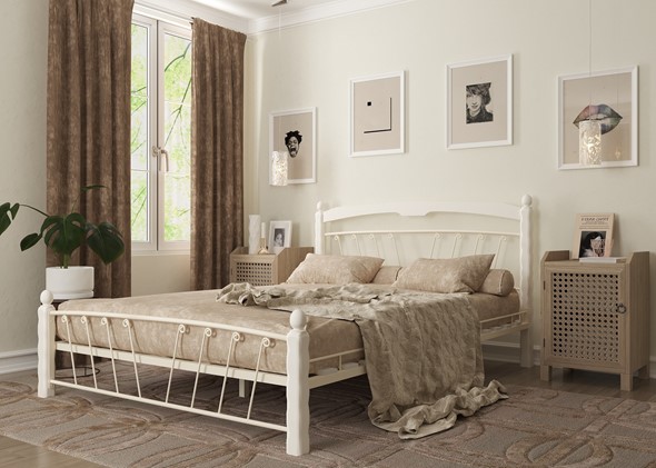 Кровать полуторная Муза 1, 1400, белый в Нальчике - изображение